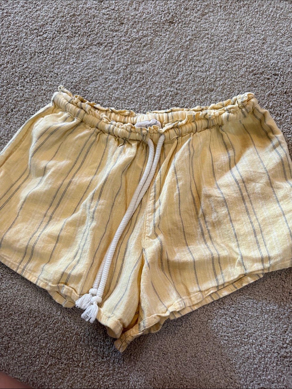 Universal Thread Yellow Striped Drawstring Athletic Shorts - Picture 1 of 1